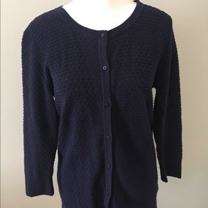 🎉🎉SOLD🎉NWOT TEXTURED DK BLUE CARDIGAN SWEATER L